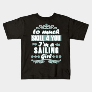 Sailing girl power sailboat Kids T-Shirt